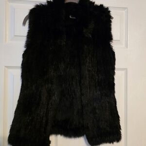 Black Rabbit Fur Vest (Real Rabbit Fur)
